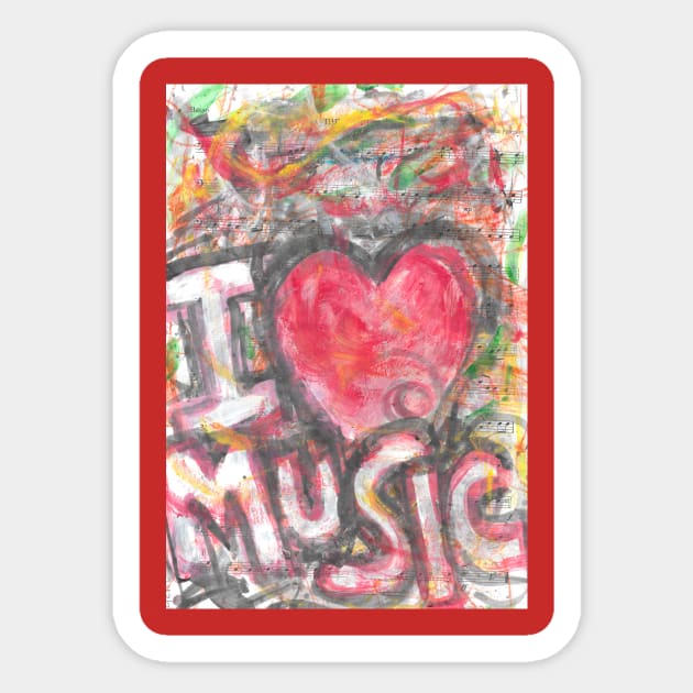 Love music - 2 Sticker by walter festuccia